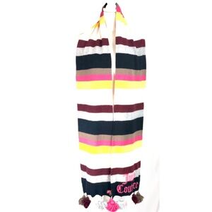 JUICY COUTURE Multicolor Tassel Striped Scarf